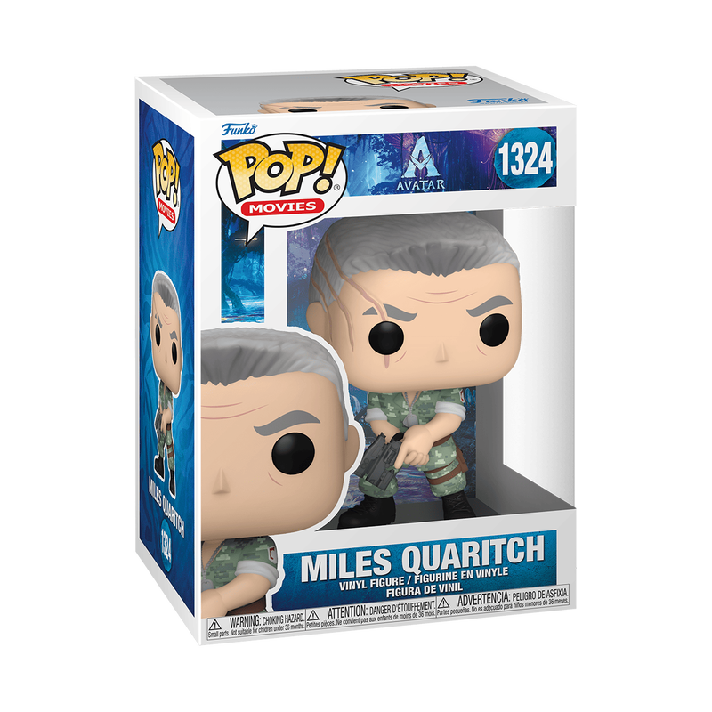 Immerse yourself in the depths of the jungles and soar the skies of Pandora with Funko collectibles from Avatar. Follow Pop! Miles Quaritch, commander of the Resources Development Administration, Security Operations branch, who is gathering intelligence on the Na’vi inhabitants of Pandora. Bring home the wonders and adventures of Avatar. Vinyl figure is approximately 3.80-inches tall. BOX