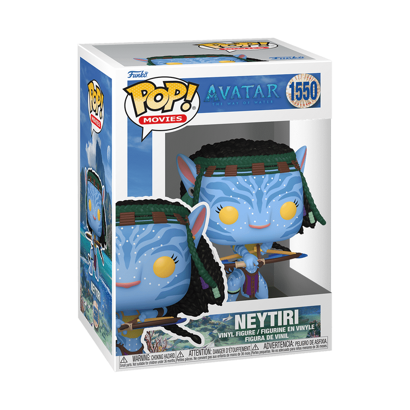 Return to Pandora with Pop! Neytiri! She has built a life for herself with Jake Sully, and now she is determined to protect their family from danger in your collection. Bring home the wonders and adventures of Avatar: The Way of Water with this battle-ready Pop! Neytiri as she journeys to the coastal realm of the Metkayina clan. Vinyl figure is approximately 3.55-inches tall. BOX